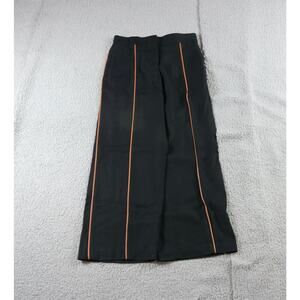Loewe Womens Pants Black Wool Blend Orange Striped 36 Wide Leg Spain